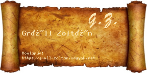 Grüll Zoltán névjegykártya